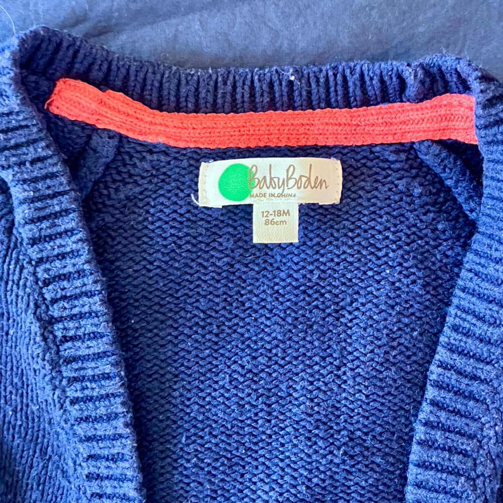 Baby Boden Blue Cardigan - Size 12-18 months - Picture 6 of 8